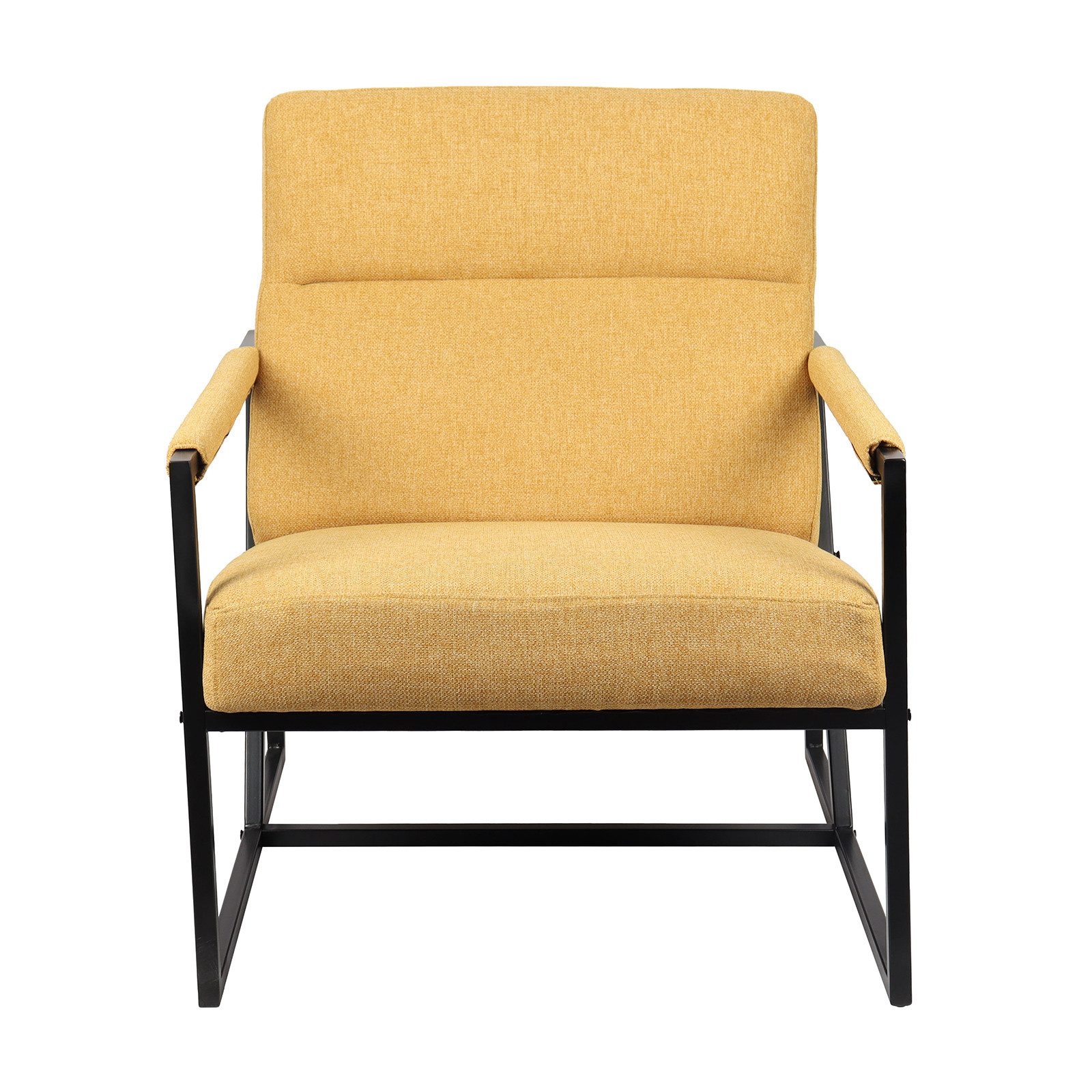 SVITA Cocktailsessel CHRIS, Loungesessel mit Armlehnen, Stoffbezug, Senfgelb
