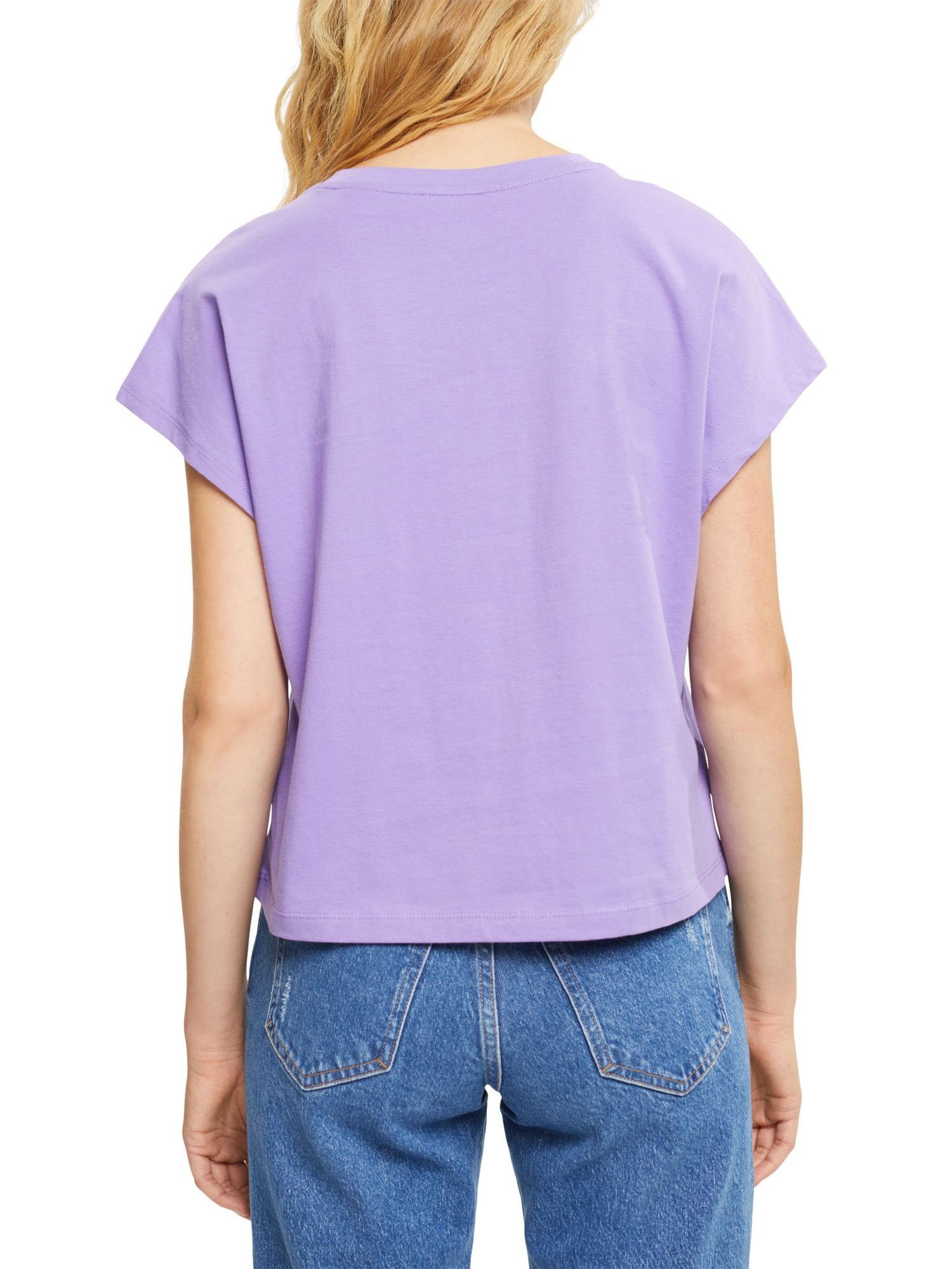 by (1-tlg) T-Shirt edc LILAC Esprit T-Shirt Print-Streifen mit