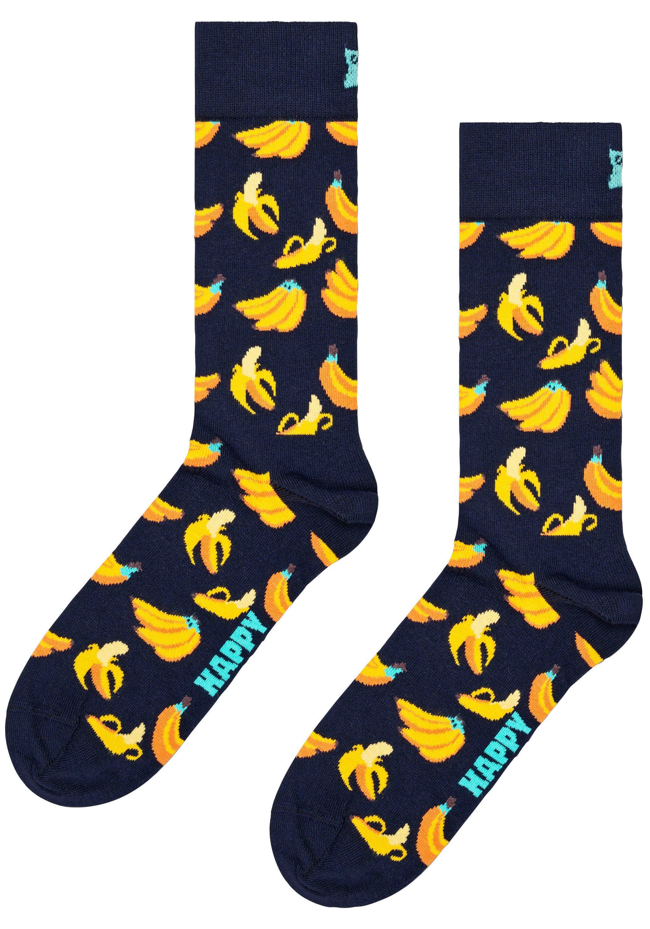 2-Paar) Socks Socken Cherry Happy Classic Banana Socks (Packung, Socks & Cherry