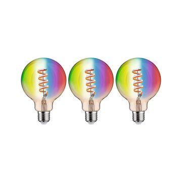 Paulmann LED-Leuchtmittel Smart Filament 3er-Pack G95 470lm 2200K-6500K gold 230V, 1 St., Tageslichtweiß