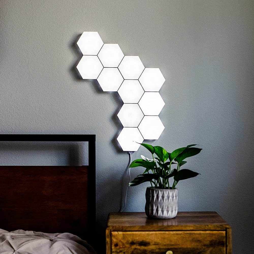 Honeycomb RGB, Touch Smart Gaming Fernsteuerung Berührungssteuerung, Wandlampe LED Farbe Modular Hexagon Wandleuchten Rosnek 3 Panels, Light Lights Wandleuchte Lampe DIY