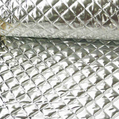 SCHÖNER LEBEN. Stoff Bekleidungsstoff Steppstoff Lame silberfarbig 1,5m Breite, mit Metallic-Effekt