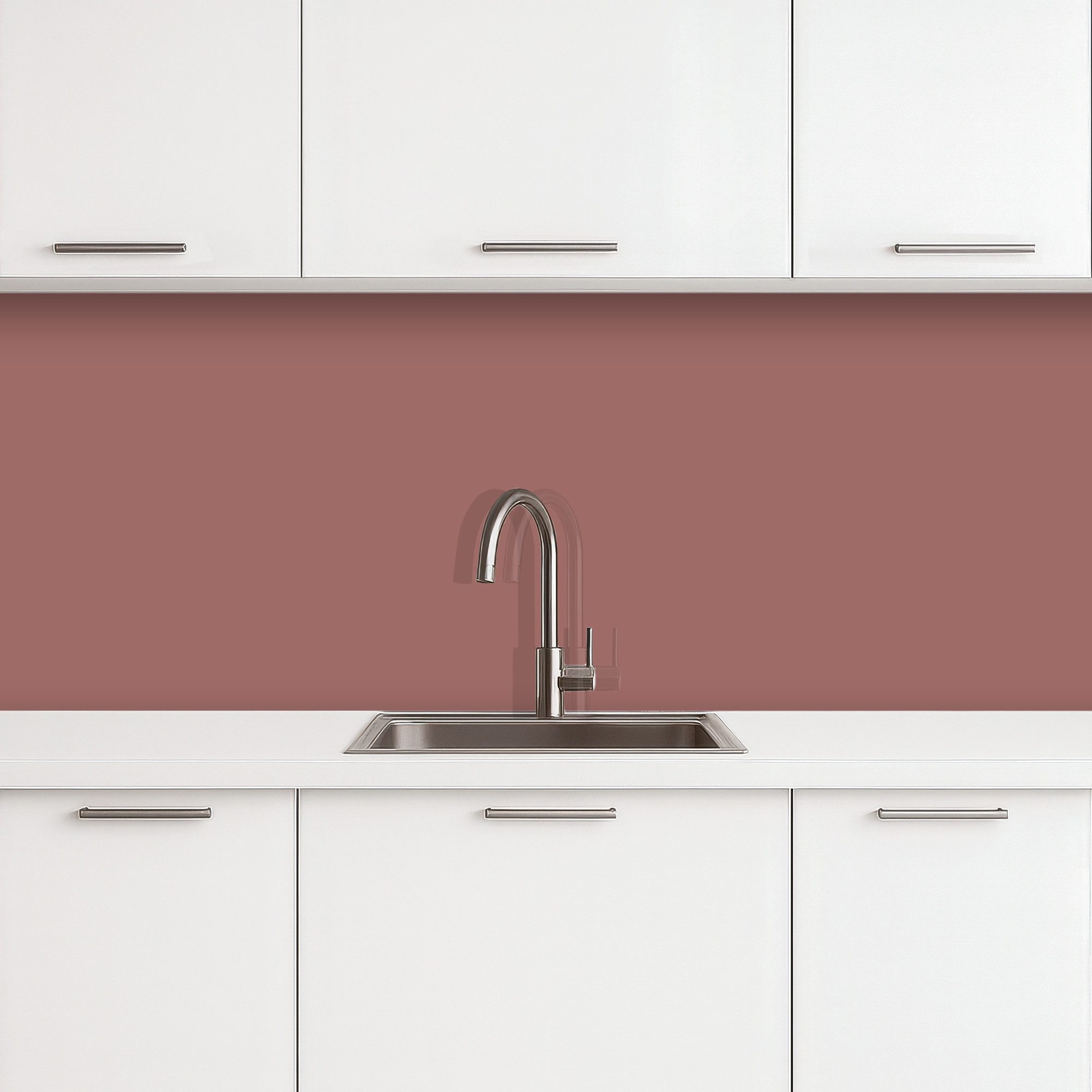 KitchenYeah Küchenrückwand selbstklebend (keine Folie) Terrakotta - Muster - Rosa, (1-tlg), Spritzschutz, Küche, Rückwand, Küchenwand, Backsplash, 500x80 cm