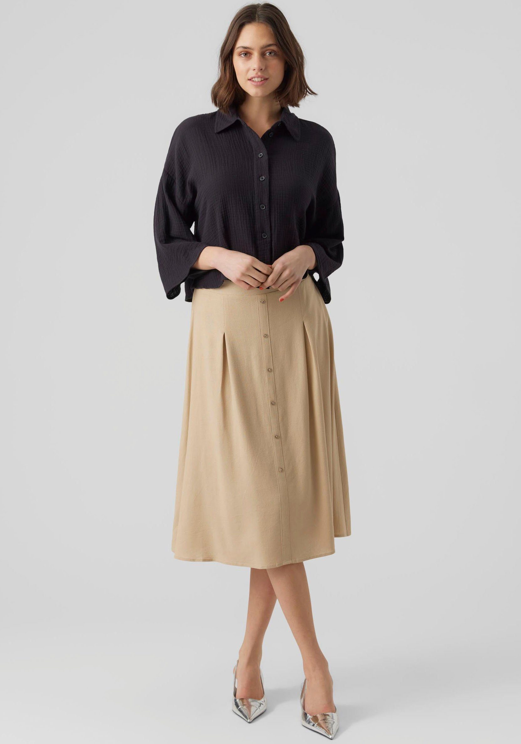 Vero Moda Hemdbluse VMNATALI CROP SHIRT WVN NOOS Baumwolle, loose fit