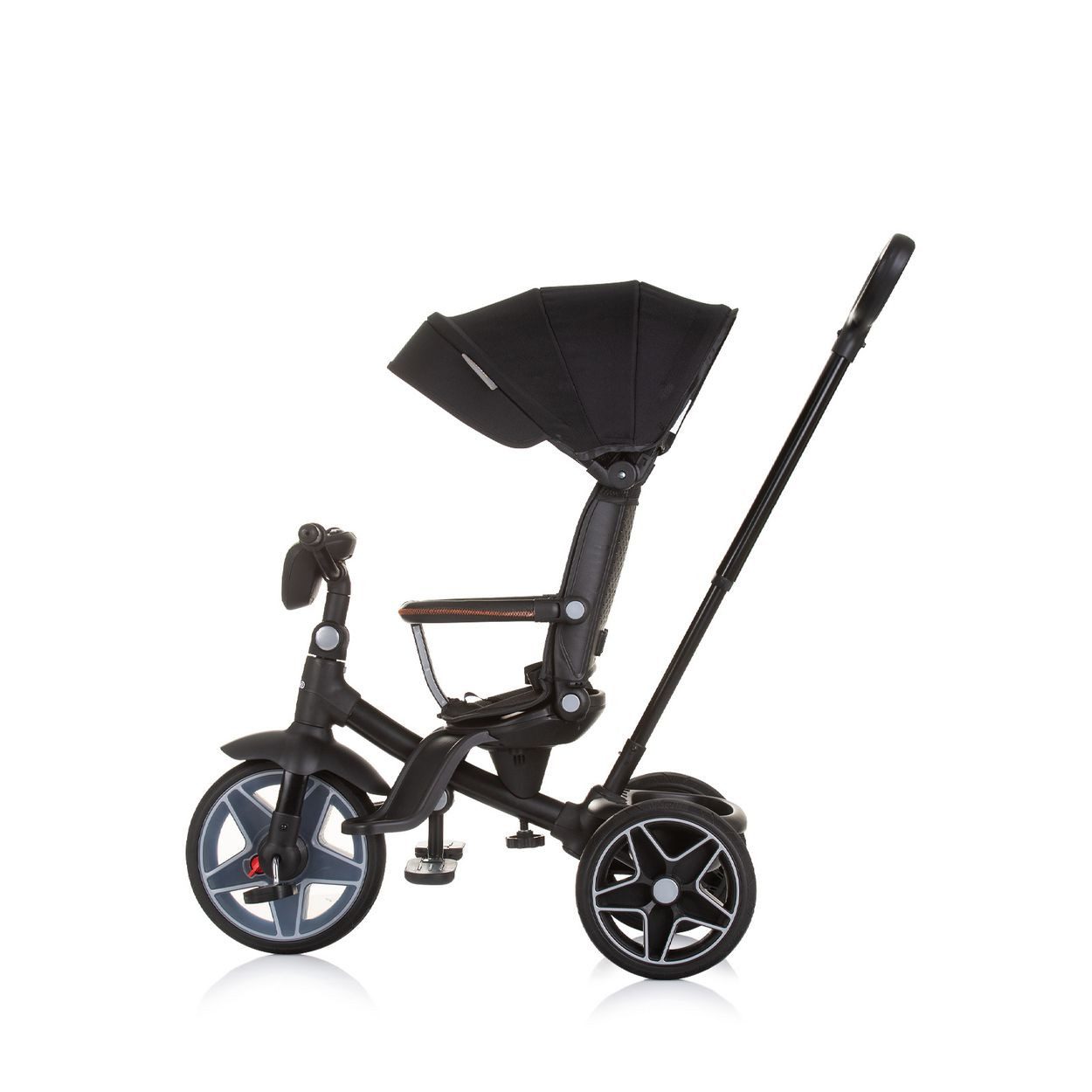 Chipolino Dreirad Derby 2 in 1, Musik, Licht, Korb, Schiebegriff, Gurt, umkehrbarer Sitz, Fußstütze