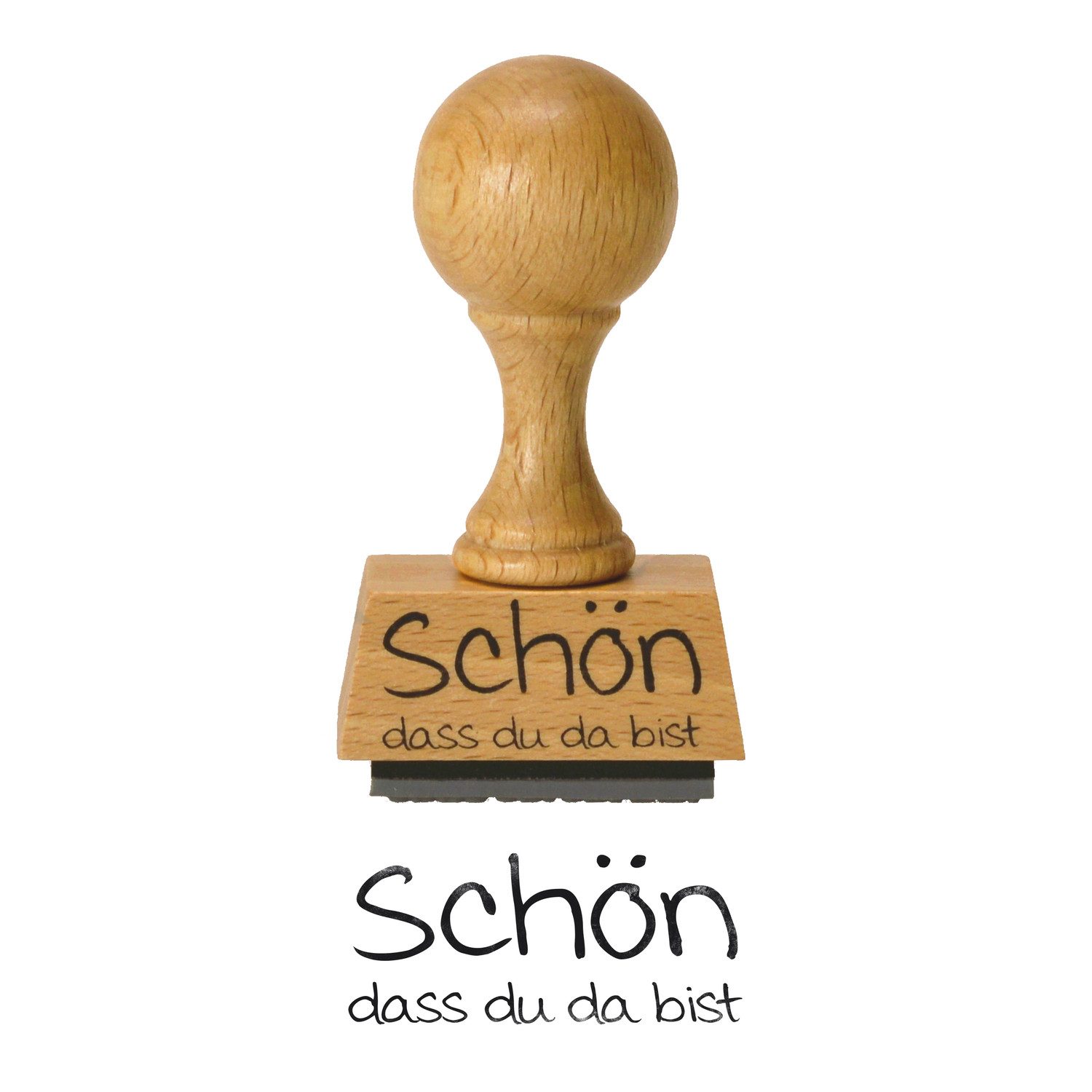 FTWdesign Stempel Schön, dass du da bist Holzstempel
