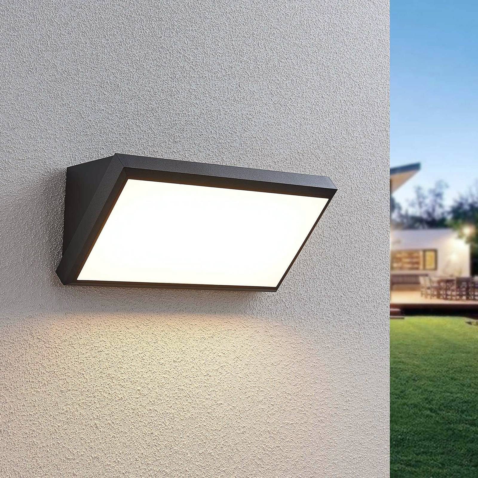 fein Lindby LED Außen-Deckenleuchte Qualitätslampe Polycarbonat, flammig, 7024), 1 dunkelgrau (RAL hochwertige Sie verbaut, namhaften Modern, vom Erhalten weiß, ABS, diese warmweiß, Abby, fest Hersteller! LED-Leuchtmittel