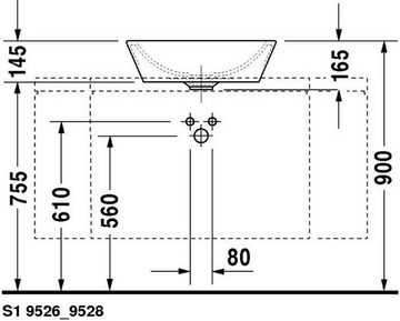 Duravit Einbauwaschbecken Duravit Aufsatzbecken STARCK 1 m ÜL o HL