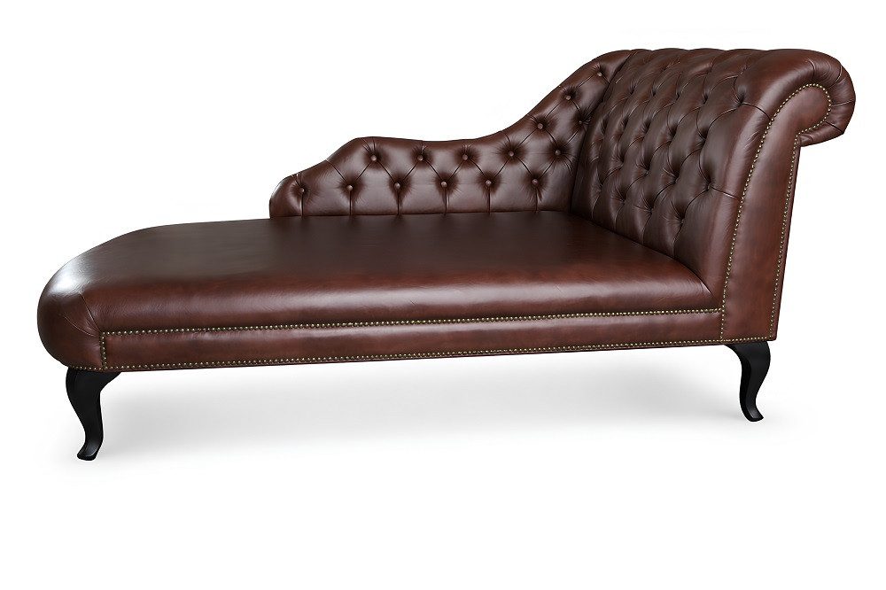 JVmoebel Chaiselongue Chesterfield Chaiselongue aus 100% Leder in elegantem Design, Made in Europa