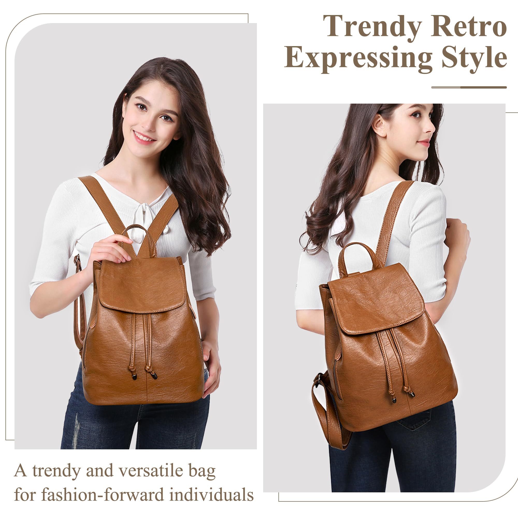 RWEUOQ Rucksack PU-Leder-Rucksack, Casual Bag Classic günstig online kaufen