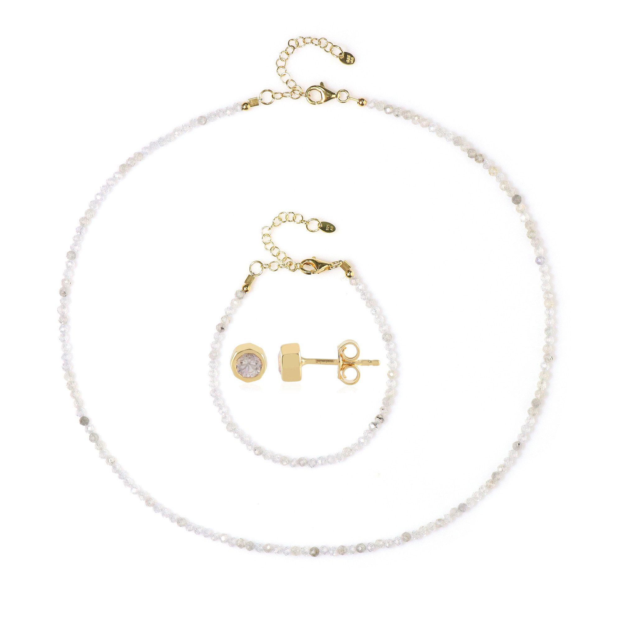 Cavill Schmuckset Kambodschanischer Zirkon Vergoldetes Silber Set (1-tlg)