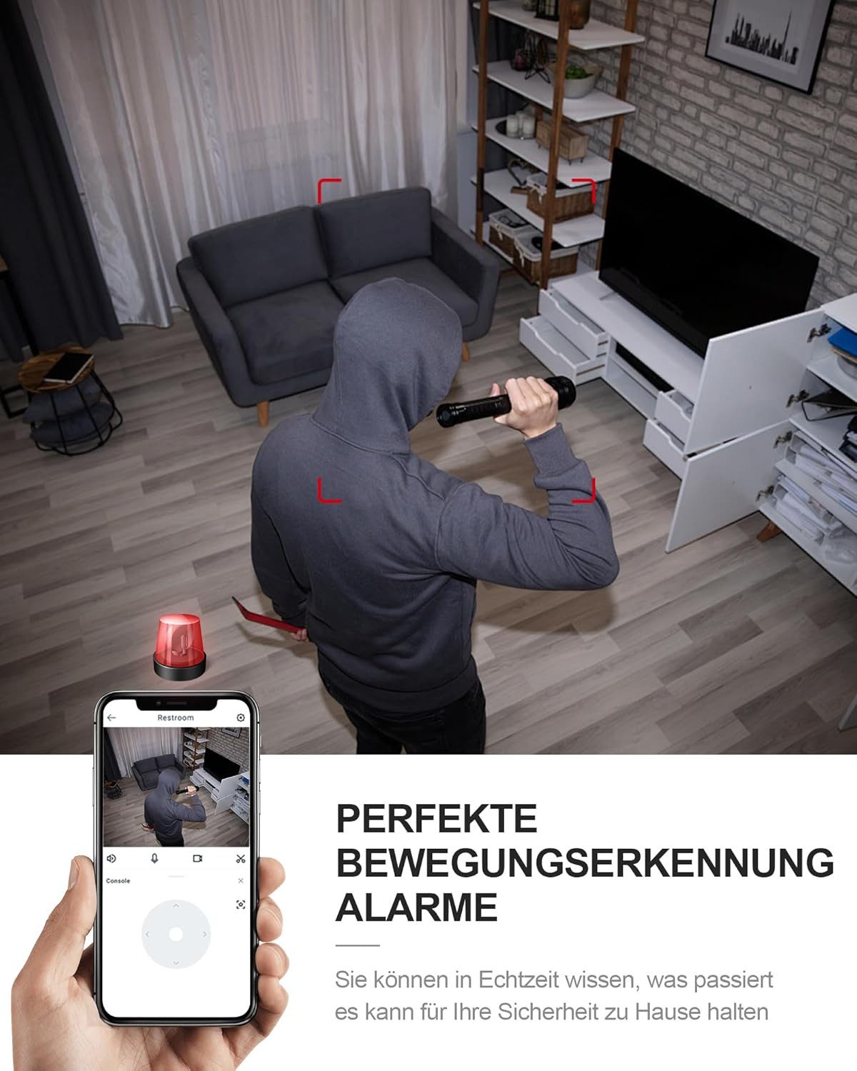 SpionProfi Überwachungskamera 4K Mini Wlan Kamera Video Überwachungskamera Wifi Live App Cam (1-tlg., Mini Kamera mit kostenloser App - Nachtsicht & Bewegungsmelder)