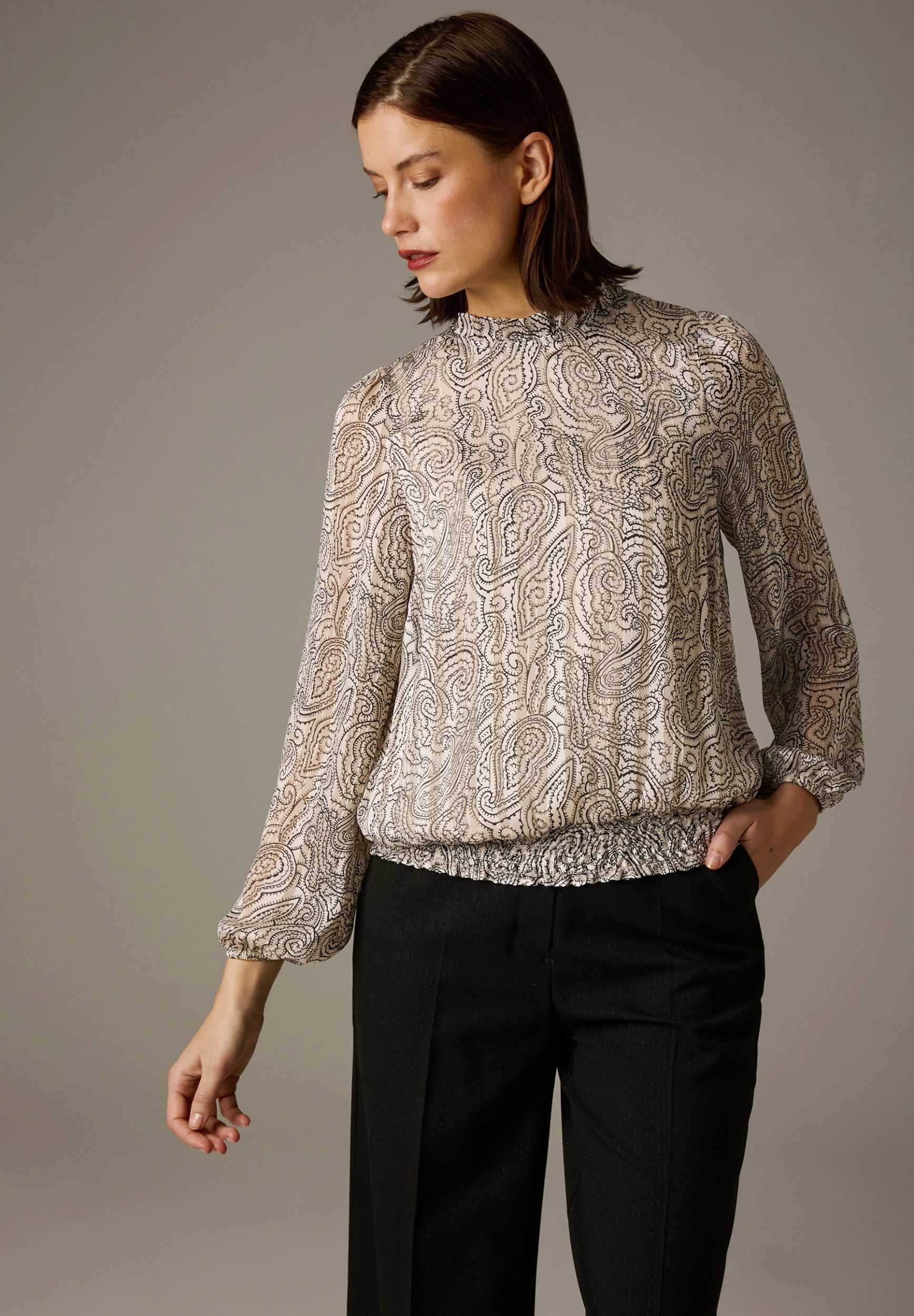 MORE&MORE Hemdbluse Chiffon Print Blouse 2031