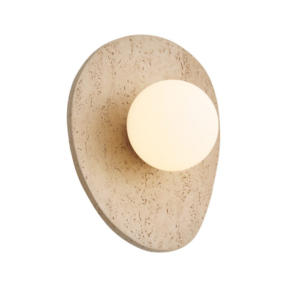 Qazqa Wandleuchte Josie, ohne Leuchtmittel, Warmweiß, QAZQA Wand­leuchte, g9, Naturel, Stein/Beton, Japandi
