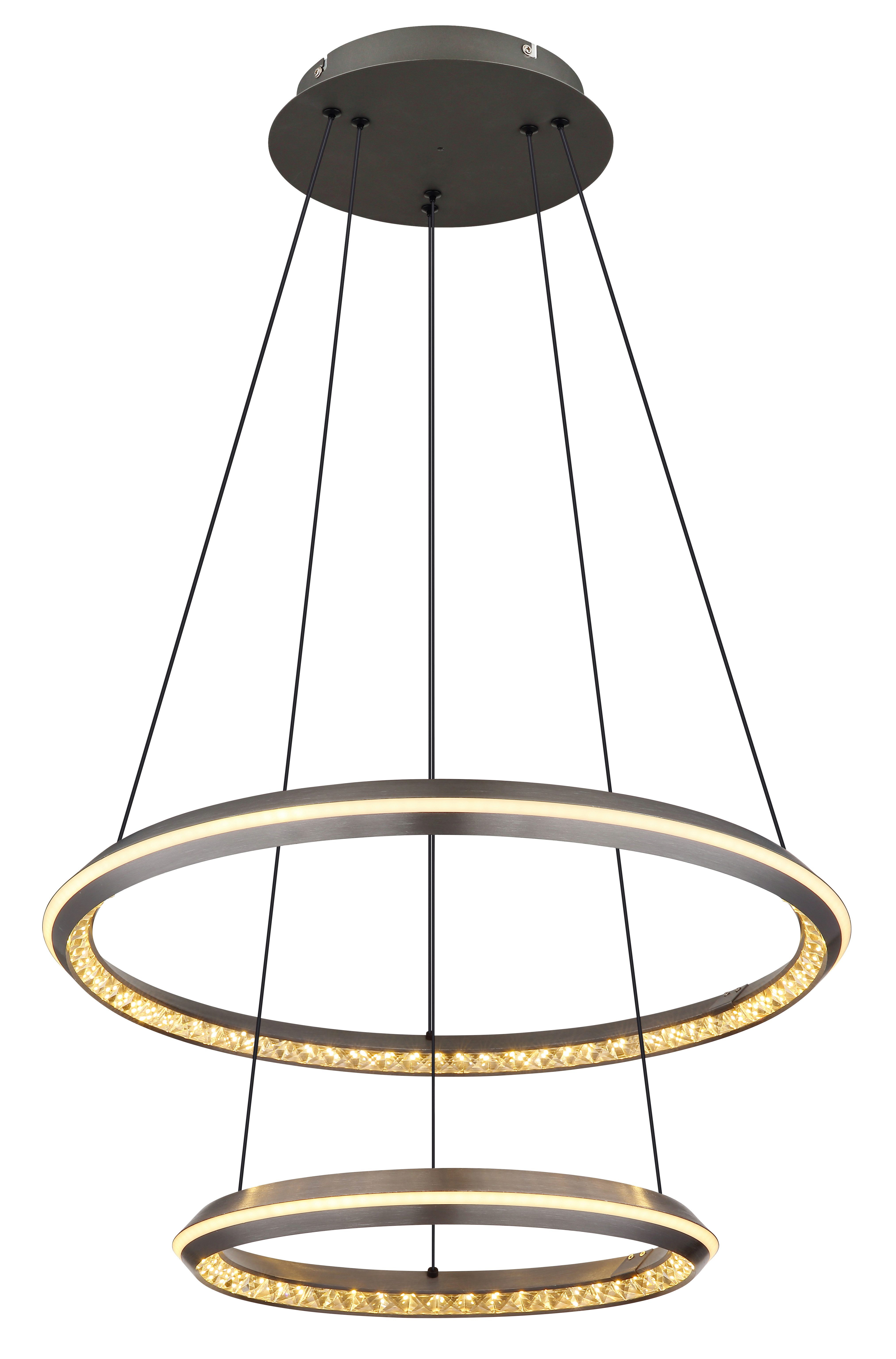 GLOBO LIGHTING Hängeleuchte ALAINA, Dimmfunktion, Fernbedienung, Infrarot inkl., Memoryfunktion, Nachtlichtfunktion, mehrere Helligkeitsstufen, LED fest integriert, warmweiß - kaltweiß, Hängelampe Esszimmer-Leuchte Esstischleuchte Wohnzimmer