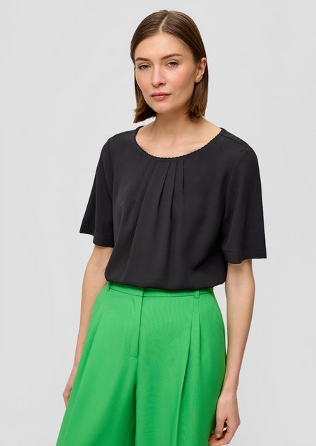s.Oliver BLACK LABEL Kurzarmbluse Kurzarmbluse mit Rundhalsausschnitt günstig online kaufen