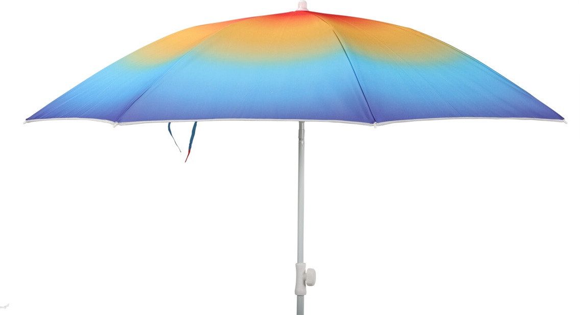 Meinposten Sonnenschirm Strandschirm Balkonschirm UV Schutz 50+ blau gelb 155 cm bunt, abknickbar
