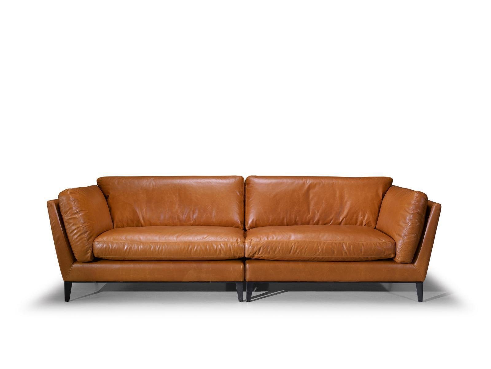 JVmoebel Sofa Sofa 3 Sitzer Braun Luxus Design Möbel Wohnzimmer Möbel Leder