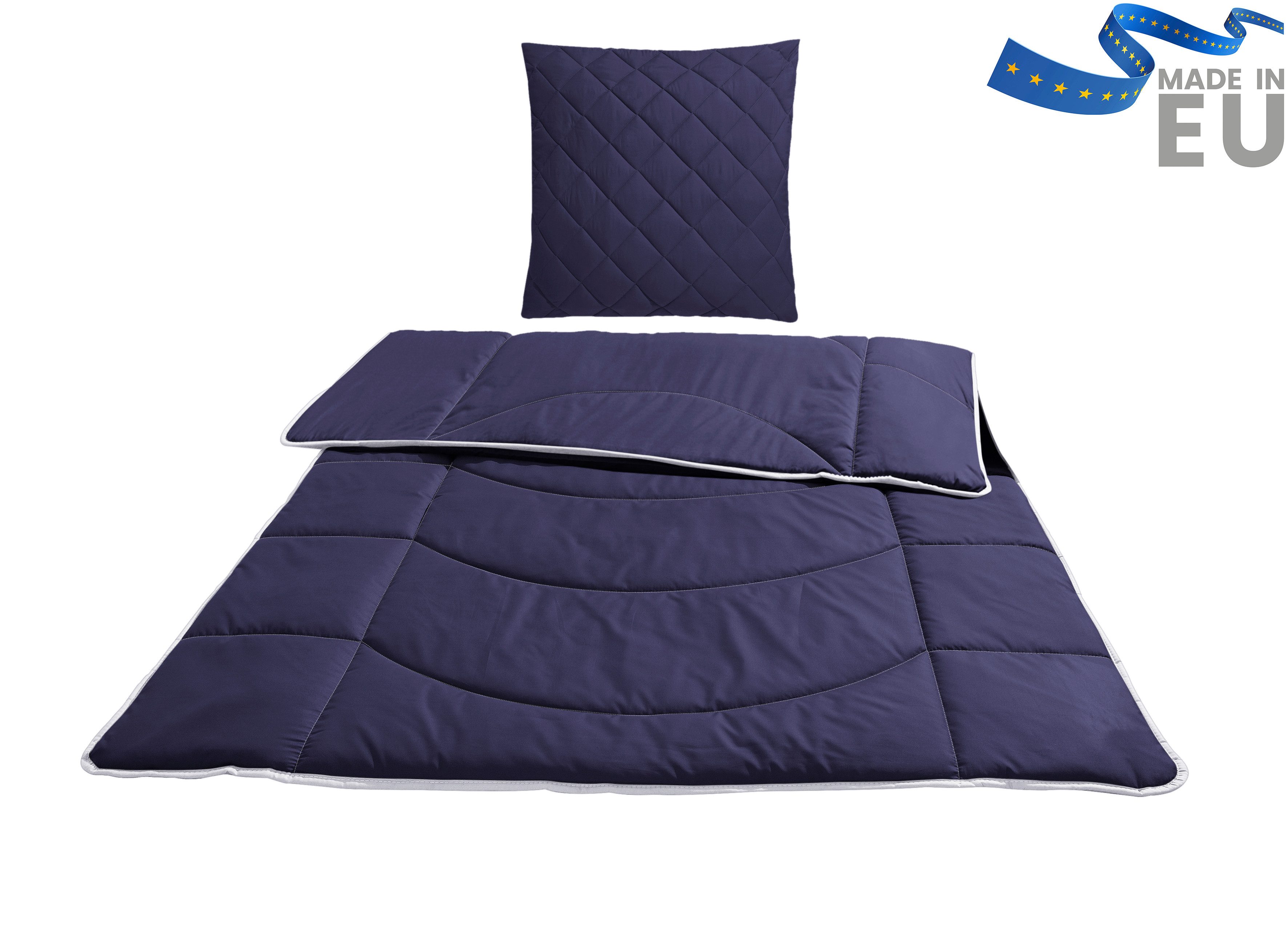 my home Steppbett + Kopfkissen Microlux, Bettdecke 135x200 cm, 155x220 cm, günstig online kaufen