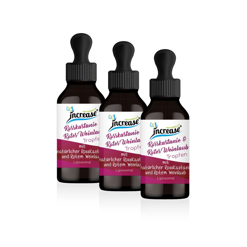 increase NATURALLY Nimm 3, zahl 2 Liposomale Rosskastanie & Rotes Weinlaub 2000mg pro Tag Tropfen, 180 ml