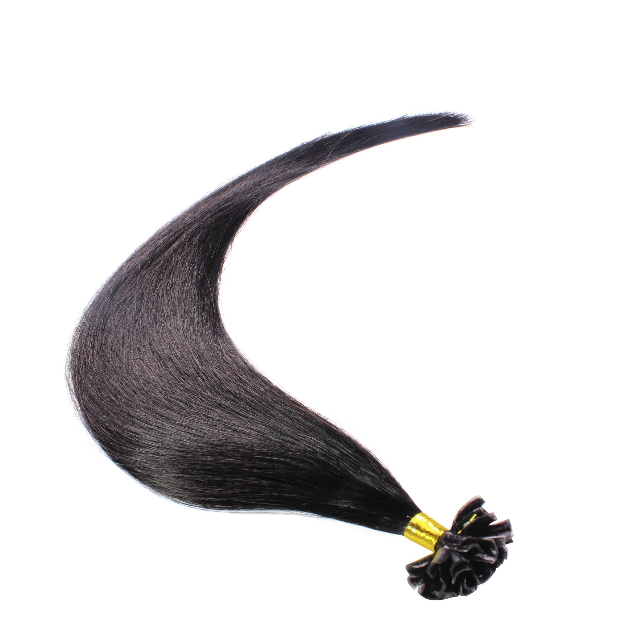 Schwarz #2/0 40cm Echthaar-Extension hair2heart Premium Extensions Bonding