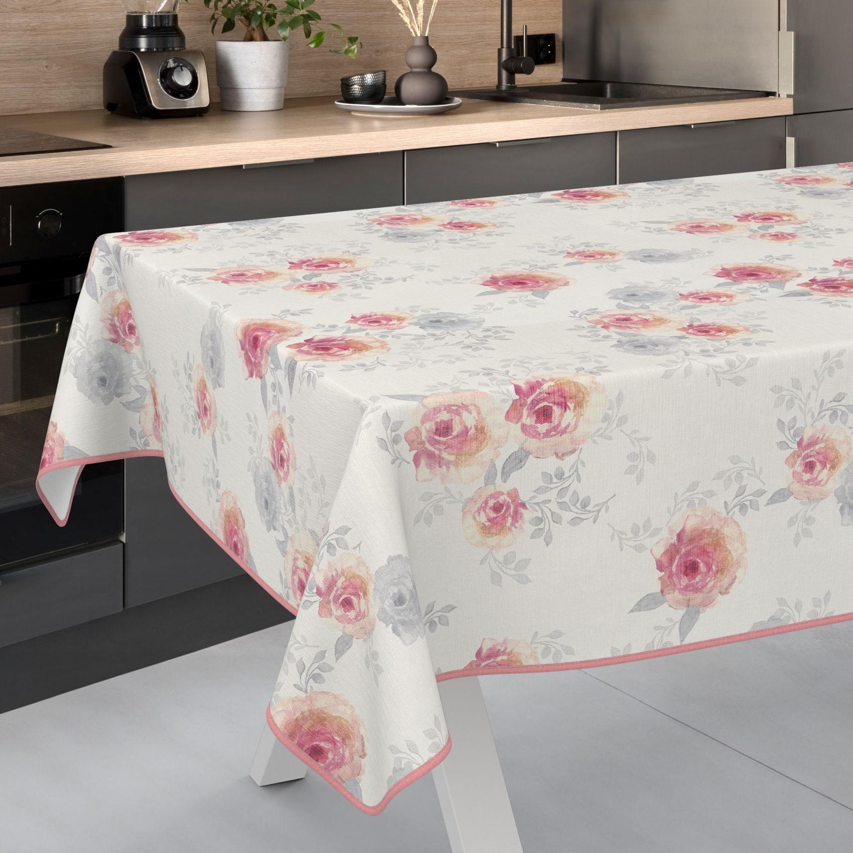 ANRO Tischdecke Wachstuch abwaschbar Rosen Tischwäsche (Einzelstück 1-tlg), wasserabweisend pflegeleicht Floral Beige Rosa 100x140cm – Bild 2 von 5