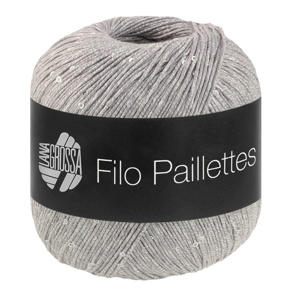 LANA GROSSA FILO PAILETTES Edles Garn mit Mini-Pailletten Häkelwolle, 155 m (Fest verzwirntes Baumwollgarn mit Pailletten und Matt-Glanz-Effekt), 50 g
