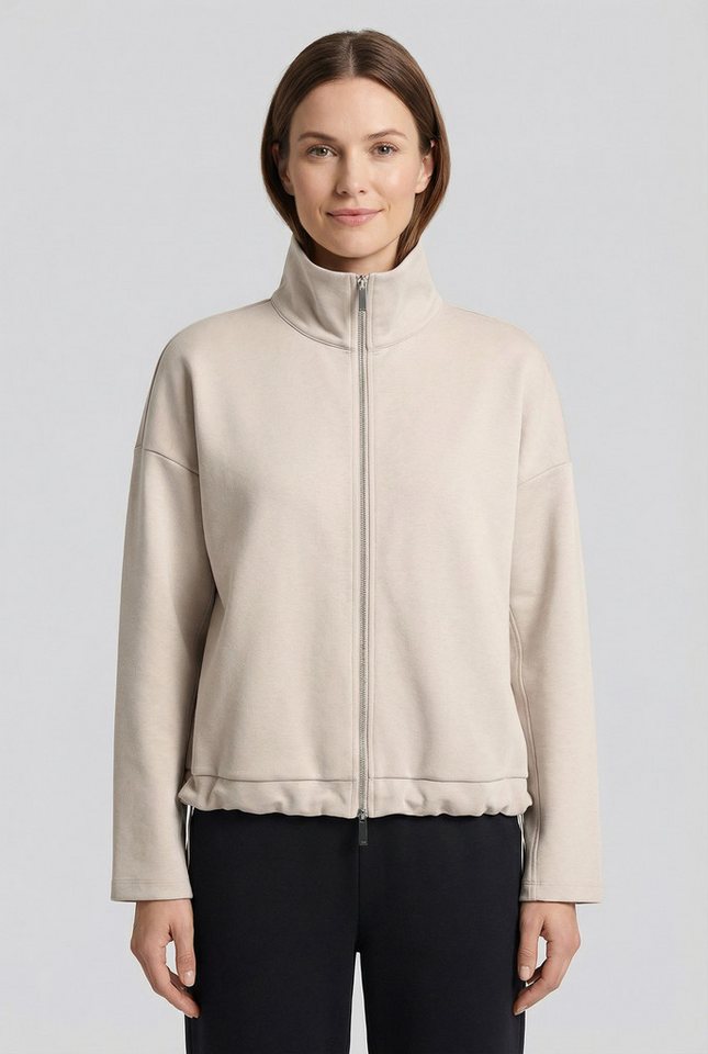 RICHROYAL Sweatjacke Tunnelzug-Saum, Stehkragen, regular fit
