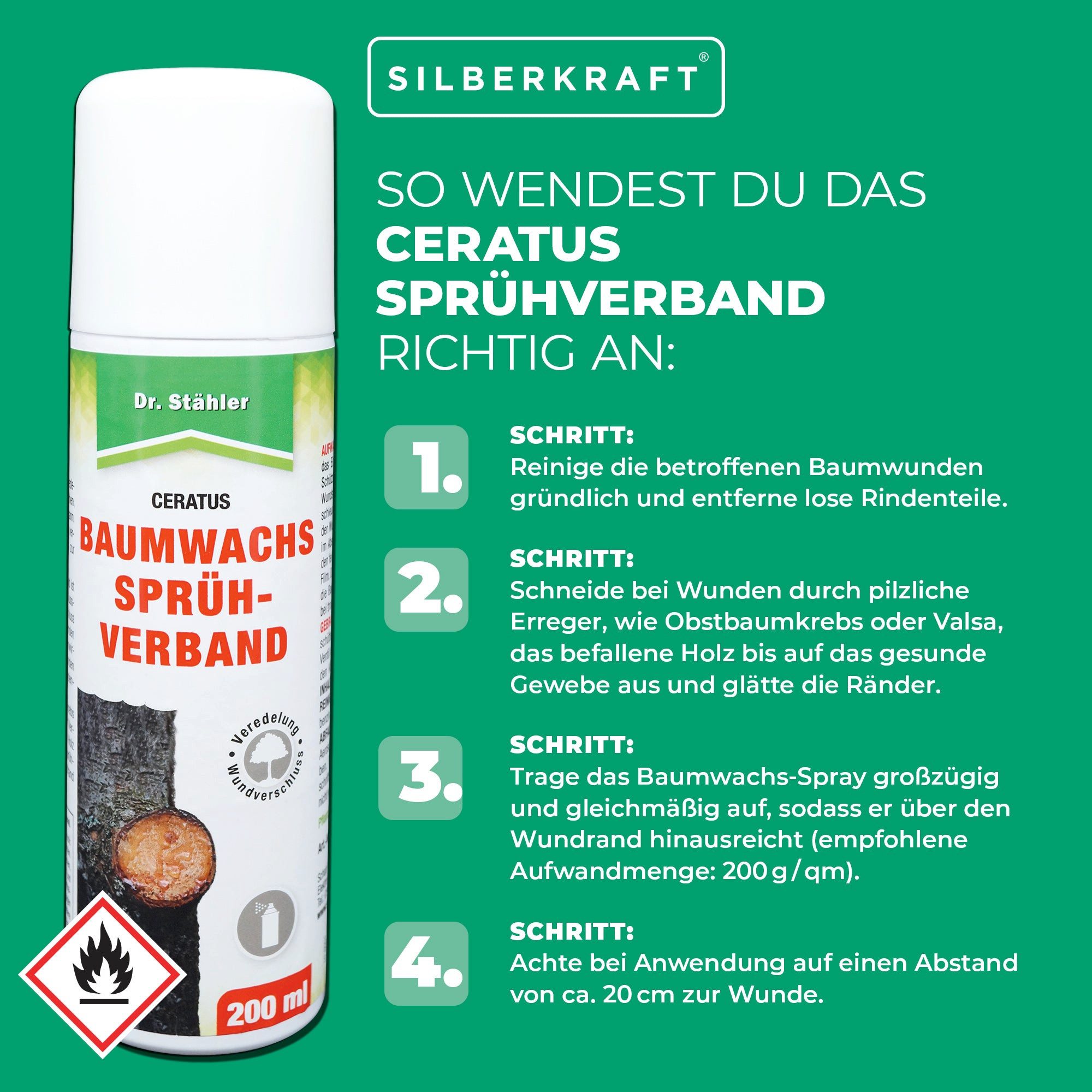 Dr. Stähler Baumwachs Baumwachs Sprühverband: Regeneration und Schutz für deine Bäume, 2000 g, 10 x 200ml Baumwachs Sprühverband Farbloser Wundverschluss für Gehölze, Enthält Naturharze, Schnelle Anwendung, Ohne schädliche Chemikalien