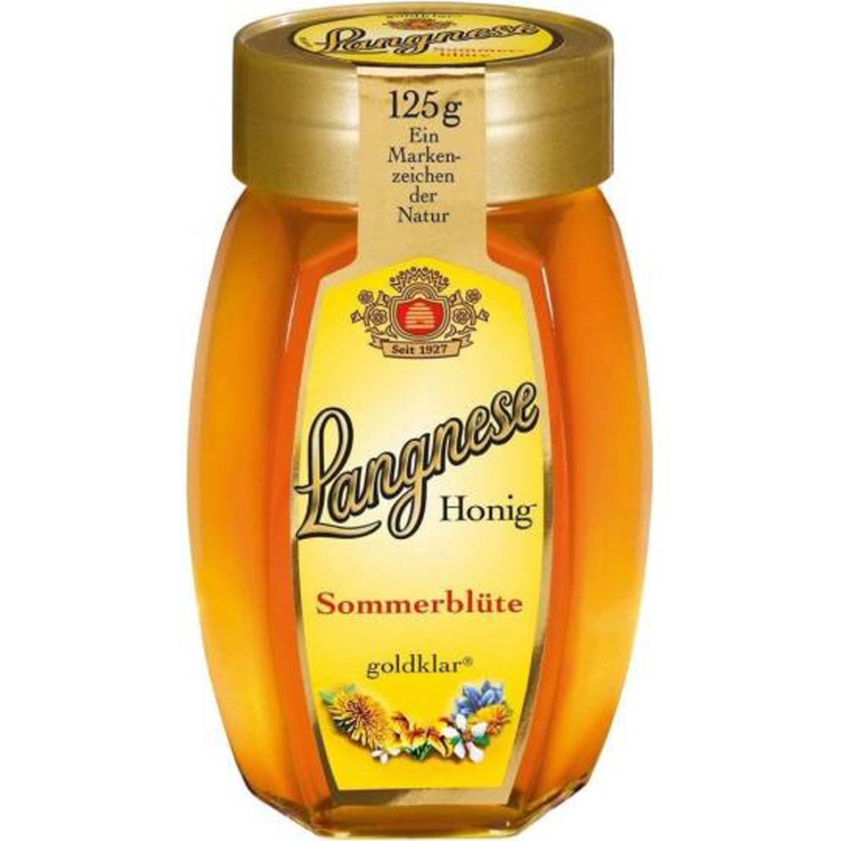 Langnese Honig, Langnese Feine Auslese Sommerblütenhonig Goldklar im Glas 125g
