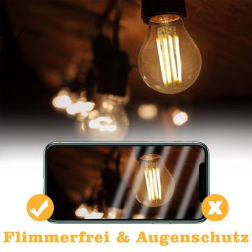 ZMH LED-Leuchtmittel Edison LED Vintage Glühbirne - G45 2700K E14//E27, E27, 6 St., warmweiß, Filament Retro Glas Birne Energiesparlampe