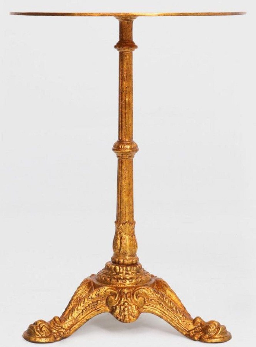Beistelltisch Runder - 50 66 cm Antik Gold Massivholz H. Casa Luxus Padrino Ø Barock x Barock - Beistelltisch Möbel Tisch