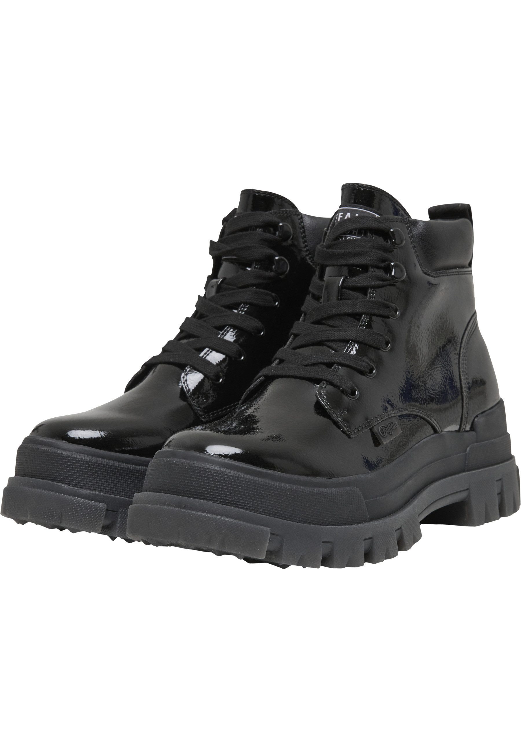 Buffalo Buffalo ASPHA LACE UP MID - VEGAN PATENT Stiefel