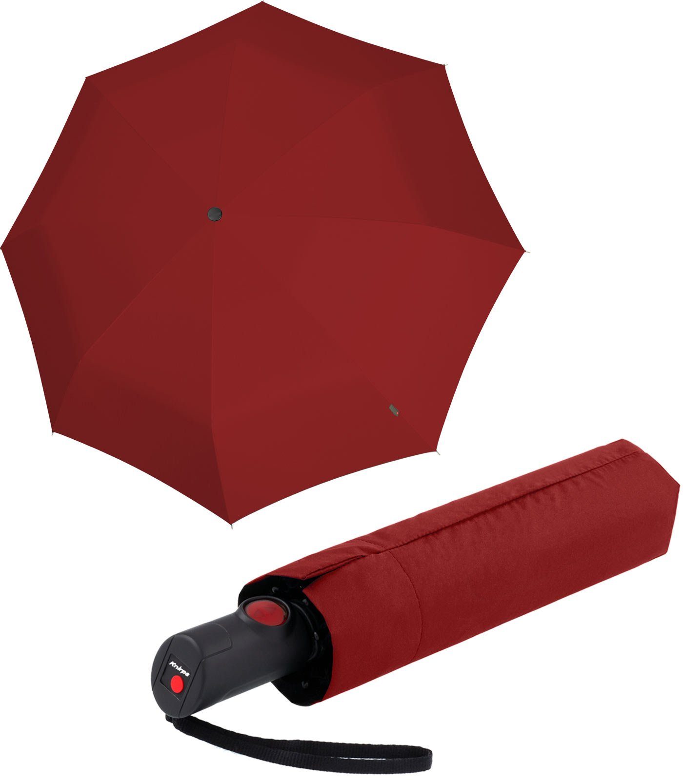 Knirps® Taschenregenschirm C.205 Red medium Duomatic leicht und Auf-Zu-Automatik, stabil