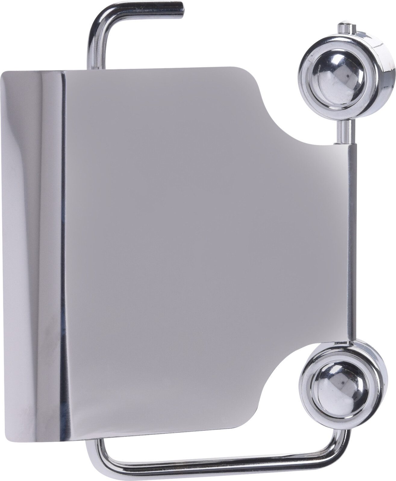 Koopman Toilettenpapierhalter Edelstahl WC-Papierhalter Silberfarbend (Stück, 1-St., Packung), Edelstahl, Silber, 14,5x13x5cm, 2 Befestigungen, Inkl. Schrauben – Bild 3 von 5