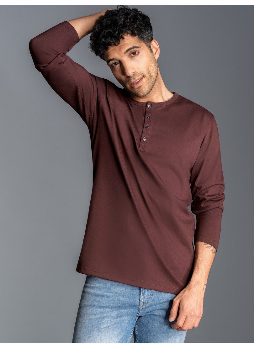 Trigema Longsleeve TRIGEMA Langarmshirt mit Knopfleiste günstig online kaufen