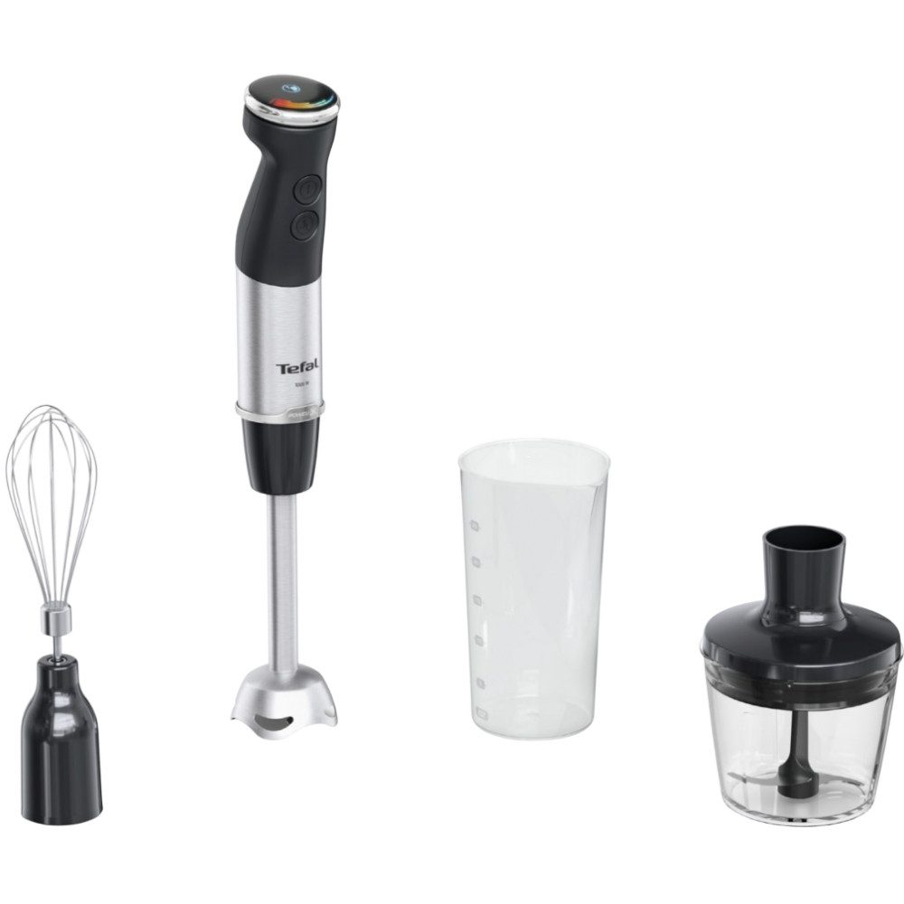 Tefal Stabmixer HB673830 Quickchef+ 3in1 Edelstahl-Stabmixer schwarz, 1000 W