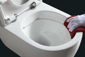 Fischer und Adamek Flachspül-WC Hänge WC Spülrandlos Spülrandlose Toilette Bidet Absenkautomatik