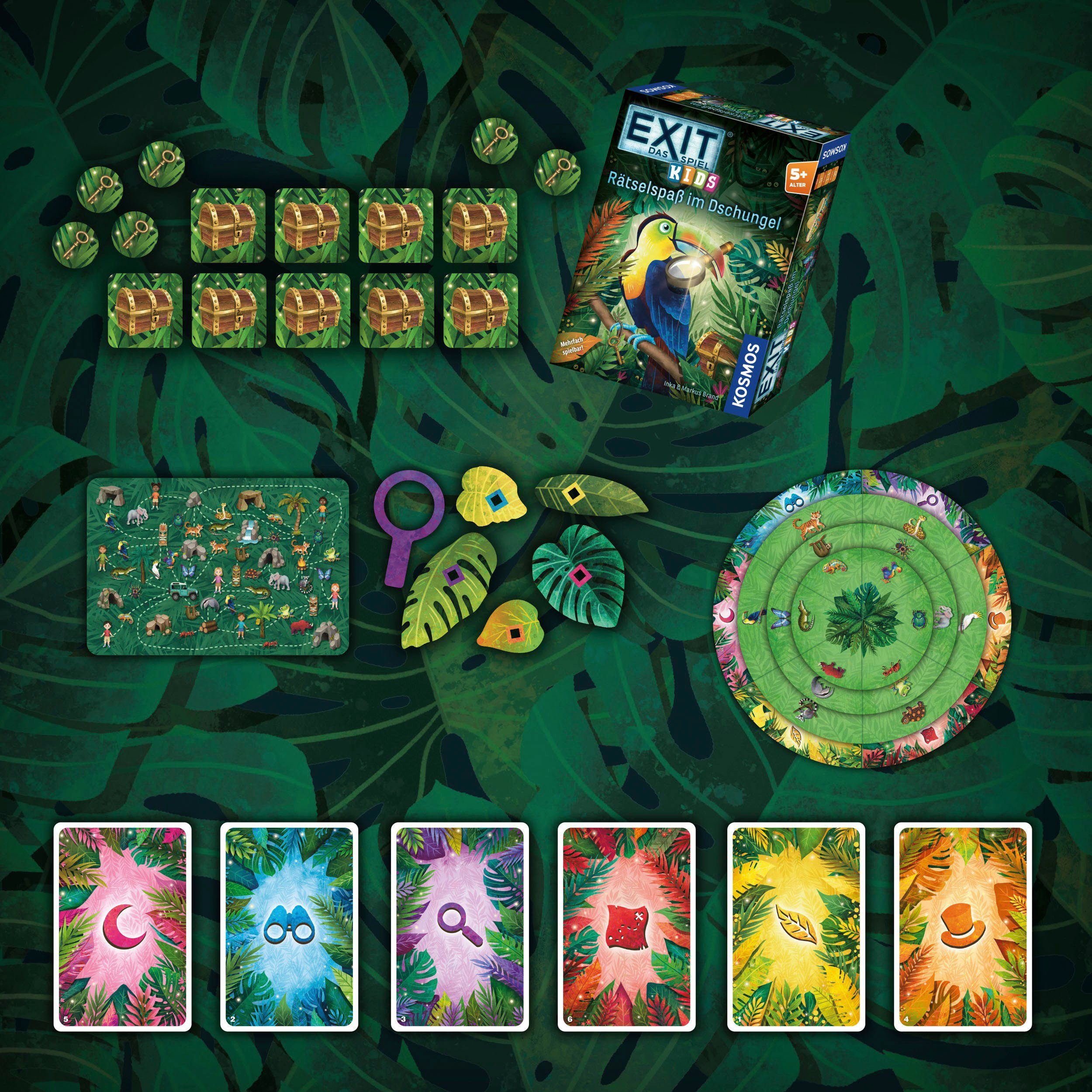 Kosmos Spiel EXIT, Das Spiel Kids: Rätselspaß im Dschungel, Kinderspiel, Made in Germany