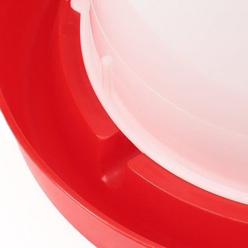 Melko Futterspender Hühnertränke Futterspender Futterautomat Set 3KG 3L in Rot aus Kunststoff Napf Kükentränke Geflügeltränke Futtertrog, Geeignet für Körner- und Mehlfutter