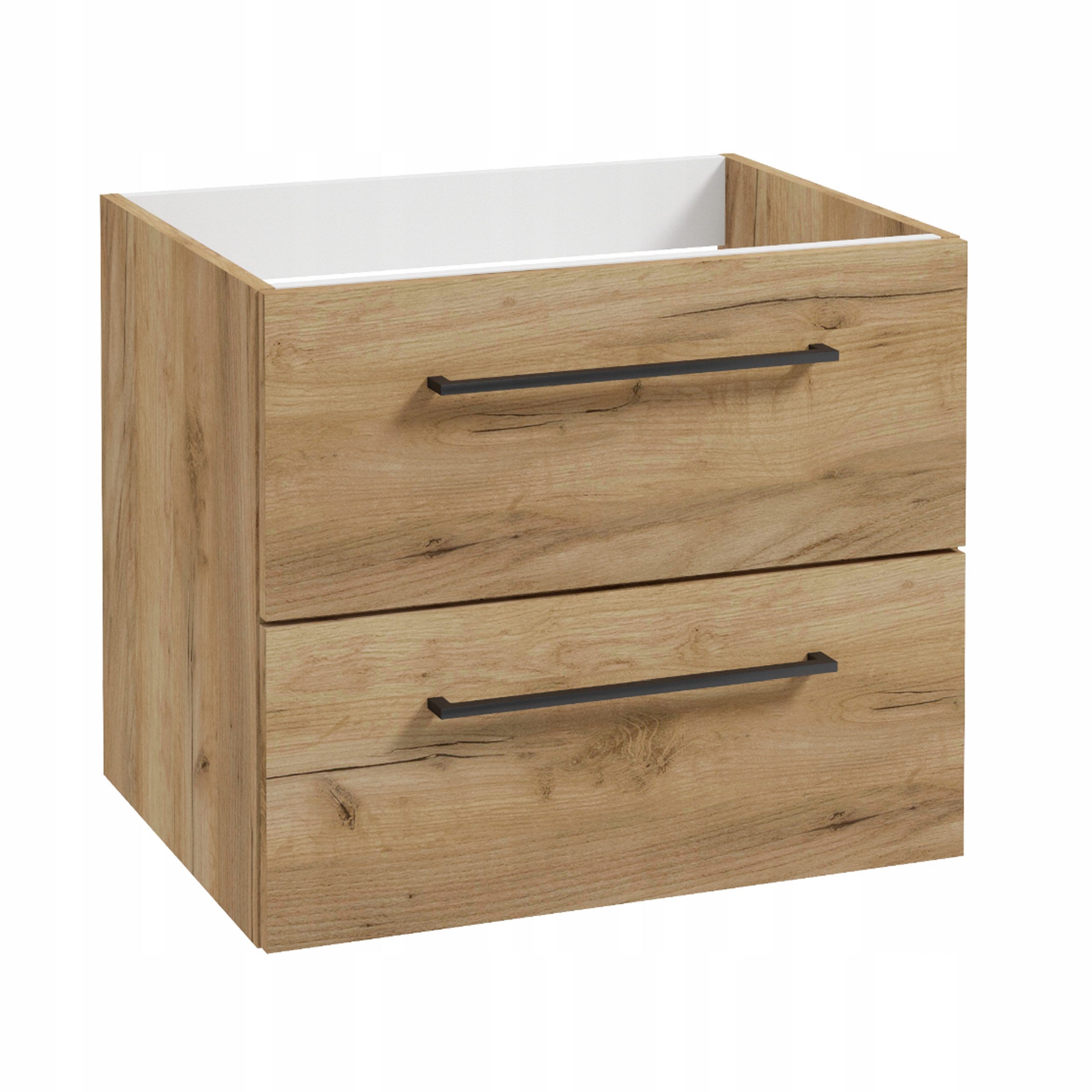 STAMAR Waschtisch Badmöbel Unterschrank 50 cm hängend Craft Eiche Gold, 2 Schubladen Soft-Close ohne Waschbecken Wandmontage modern