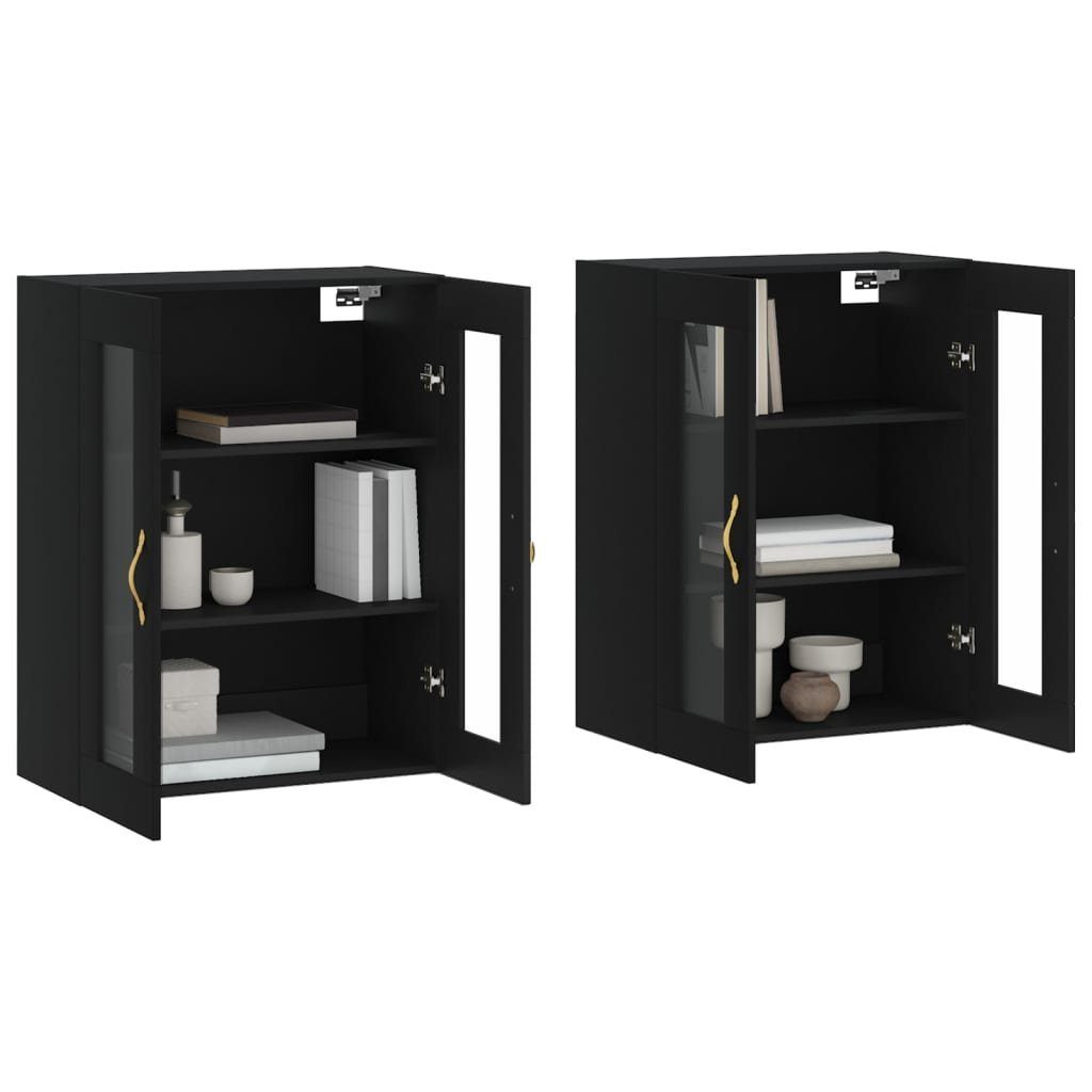vidaXL Sideboard Wandschränke 2 Stk. Schwarz günstig online kaufen