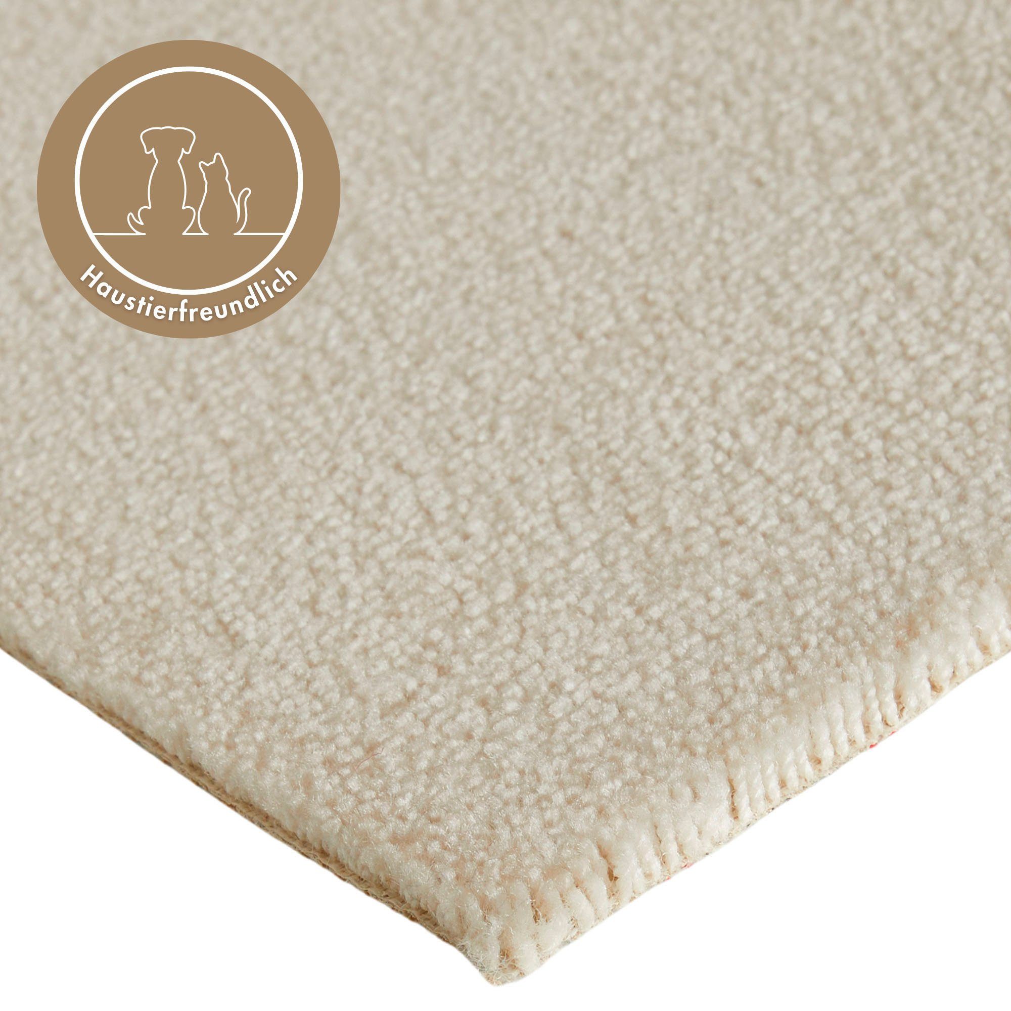 Andiamo Teppichboden Levin, Velours, Gesamthöhe 10 mm, Made in Belgium, rechteckig, Uni Farben, Breite 400 cm oder 500 cm, weiche Qualität