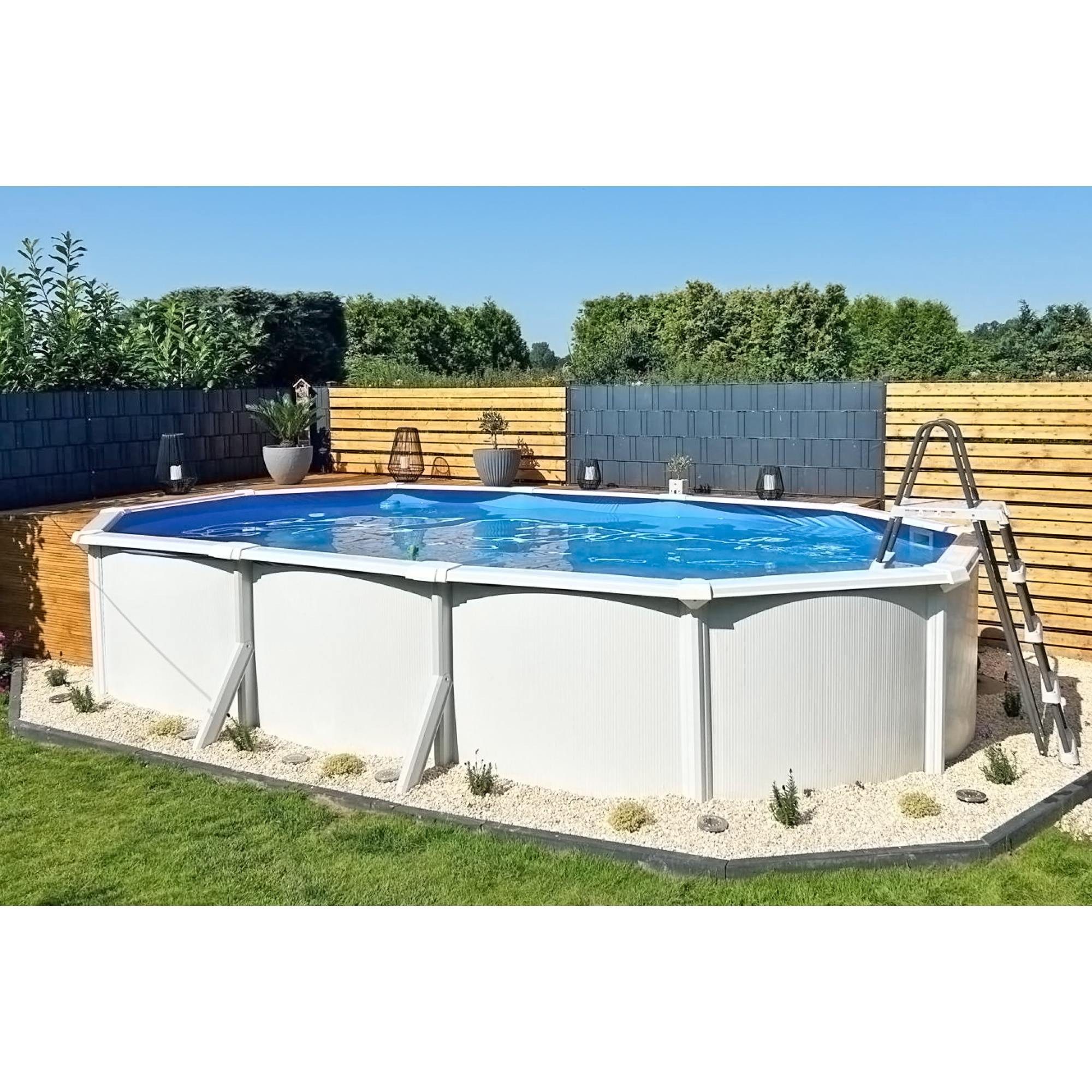 Planet Pool Ovalpool Stahlwandpool ovalform Classic 535x300x120 cm, Sta (Einzelbecken, 1-tlg), verzinkte Stahlwand
