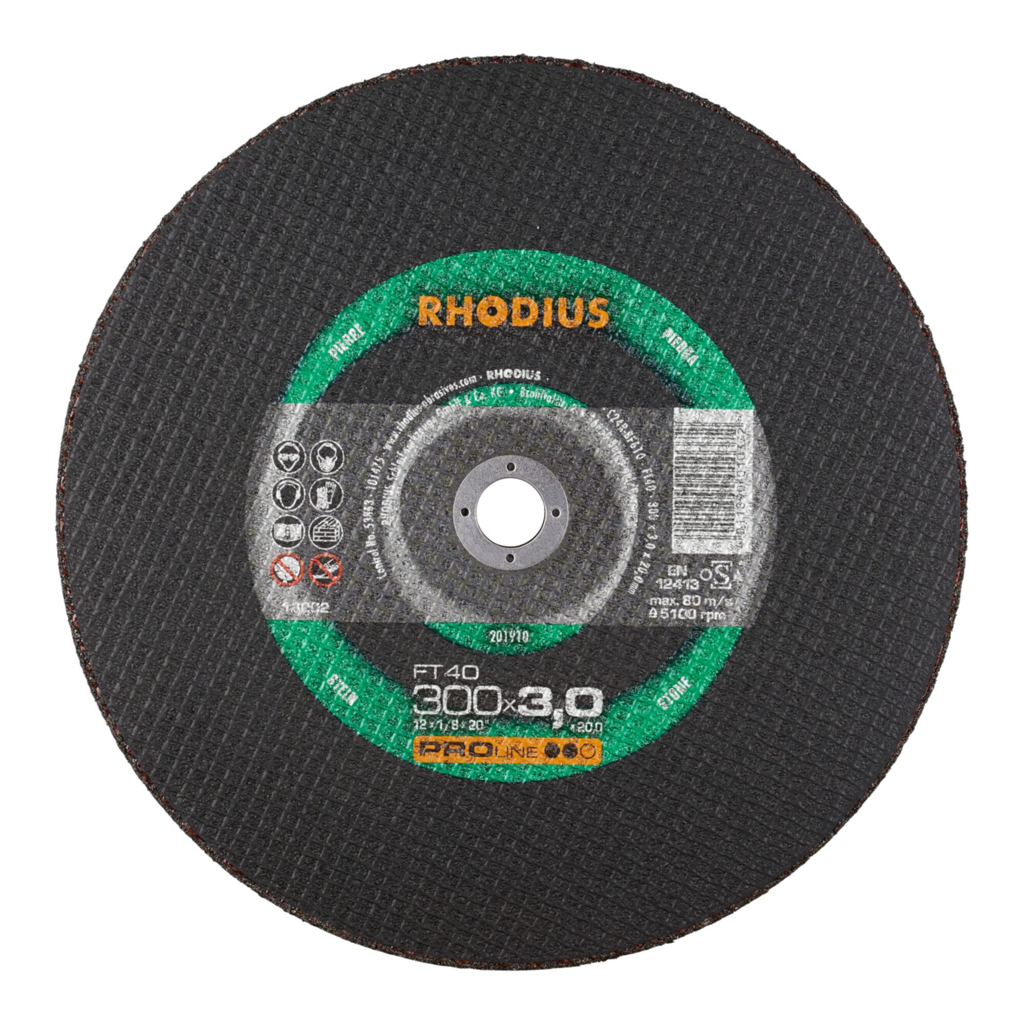 Rhodius Trennscheibe Rhodius leistungsstarke Trennscheibe FT40 für Einsatz auf Benzin- und