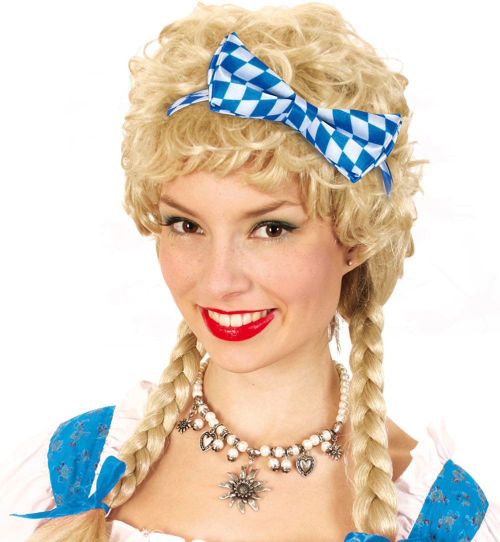 Fries Haarreif Bayern Haarreif mit Blau Weißer Schleife Volksfest Oktoberfest Party, 1-tlg., Mit Bayern Schleife
