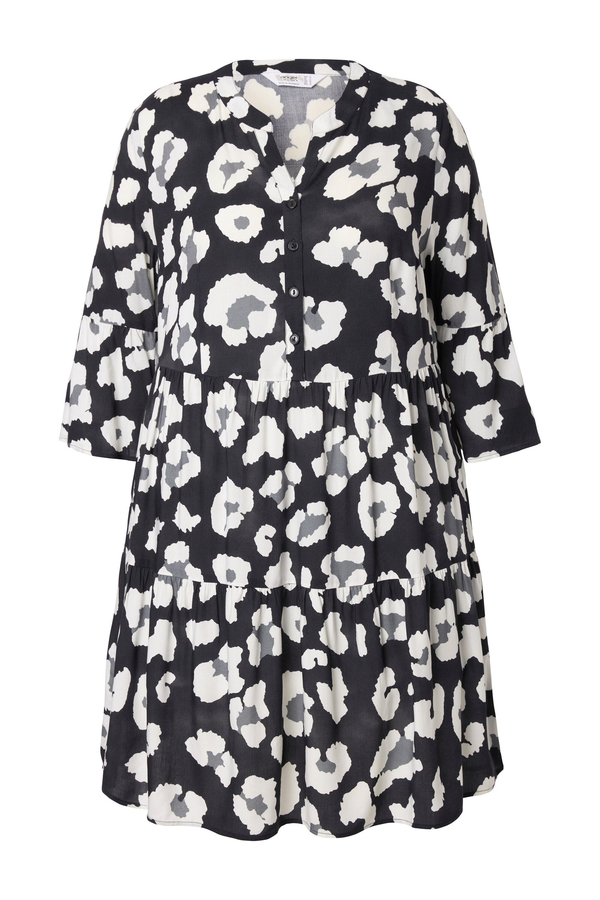 Angel of Style Jerseykleid Kleid Alloverdruck Tunika-Ausschnitt günstig online kaufen