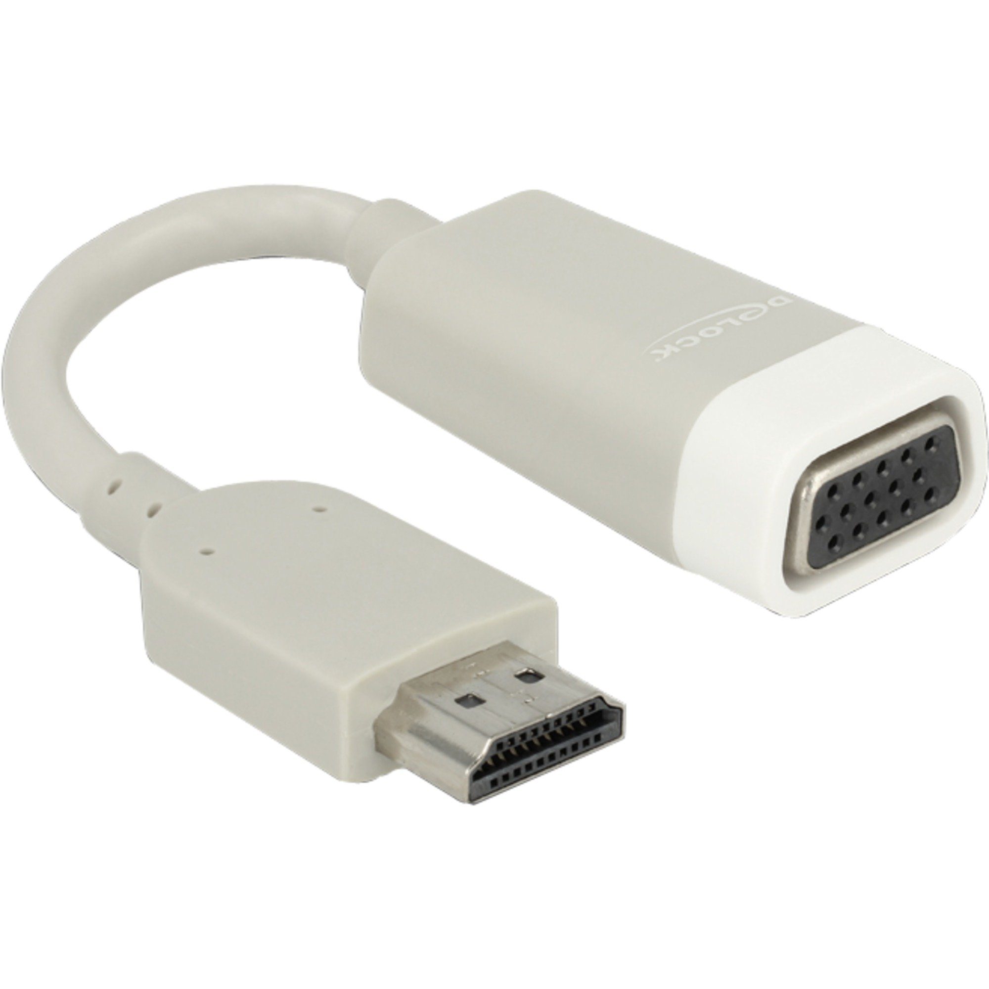 DeLOCK Adapter HDMI A Stecker > VGA Buchse, (15cm) Audio- & Video-Adapter