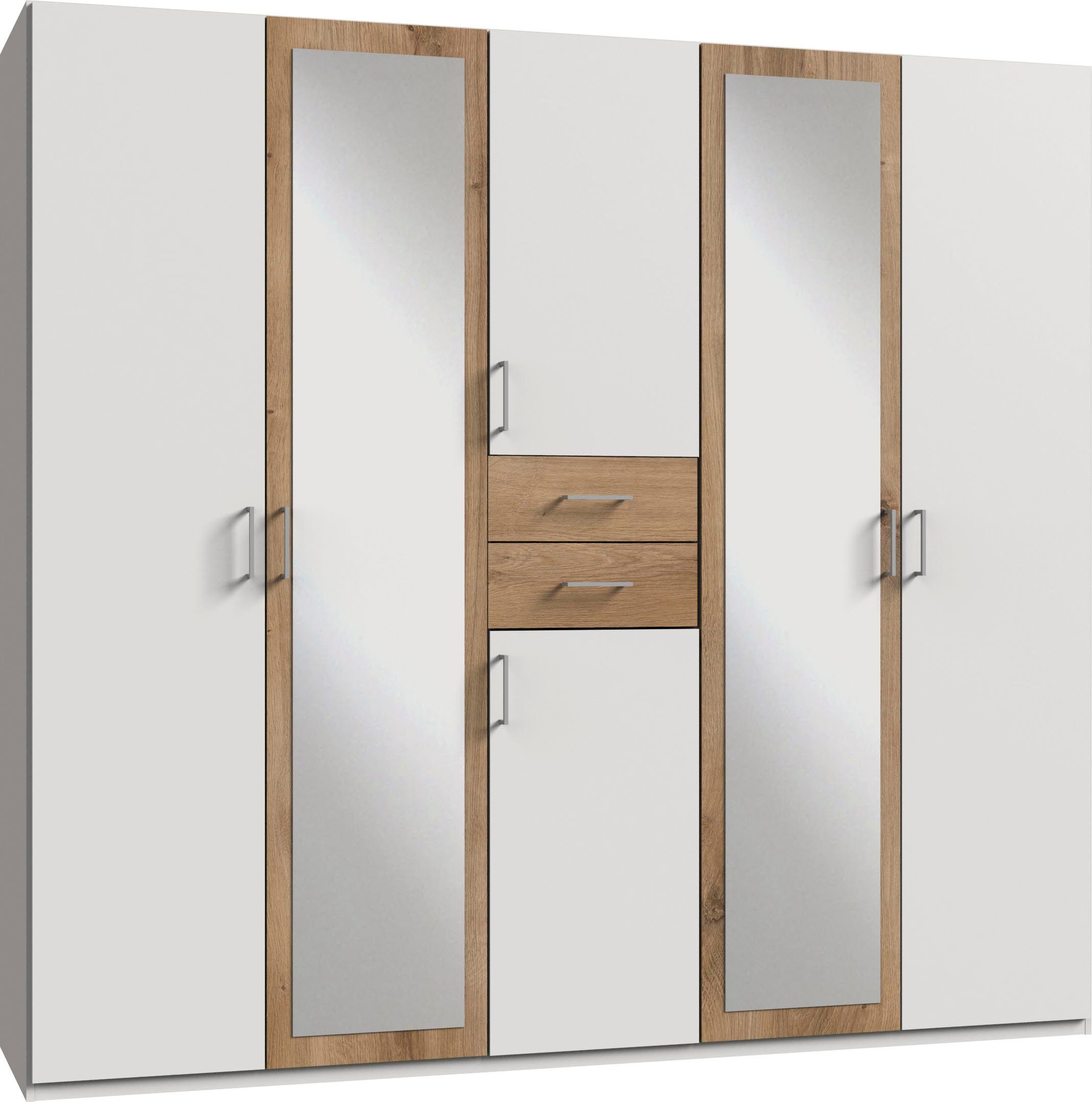 Wimex Kleiderschrank Diver Drehtürenschrank mit Spiegel, 180, 225 o. 270cm breit Bestseller Schlafzimmerschrank wahlweise 3 Innenausstattungen