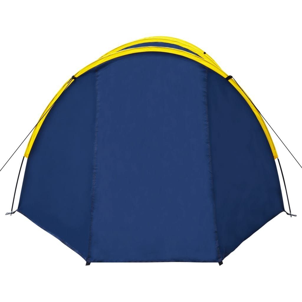 vidaXL Marineblau/Gelb, (4 Personen Campingzelt Vorzelt 4 tlg)